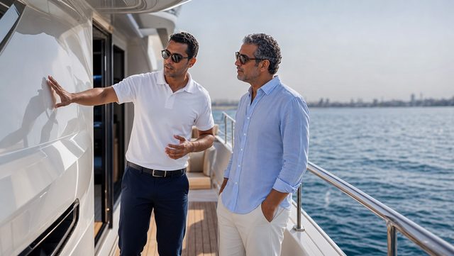AquaLayer technician on a luxury yacht deck